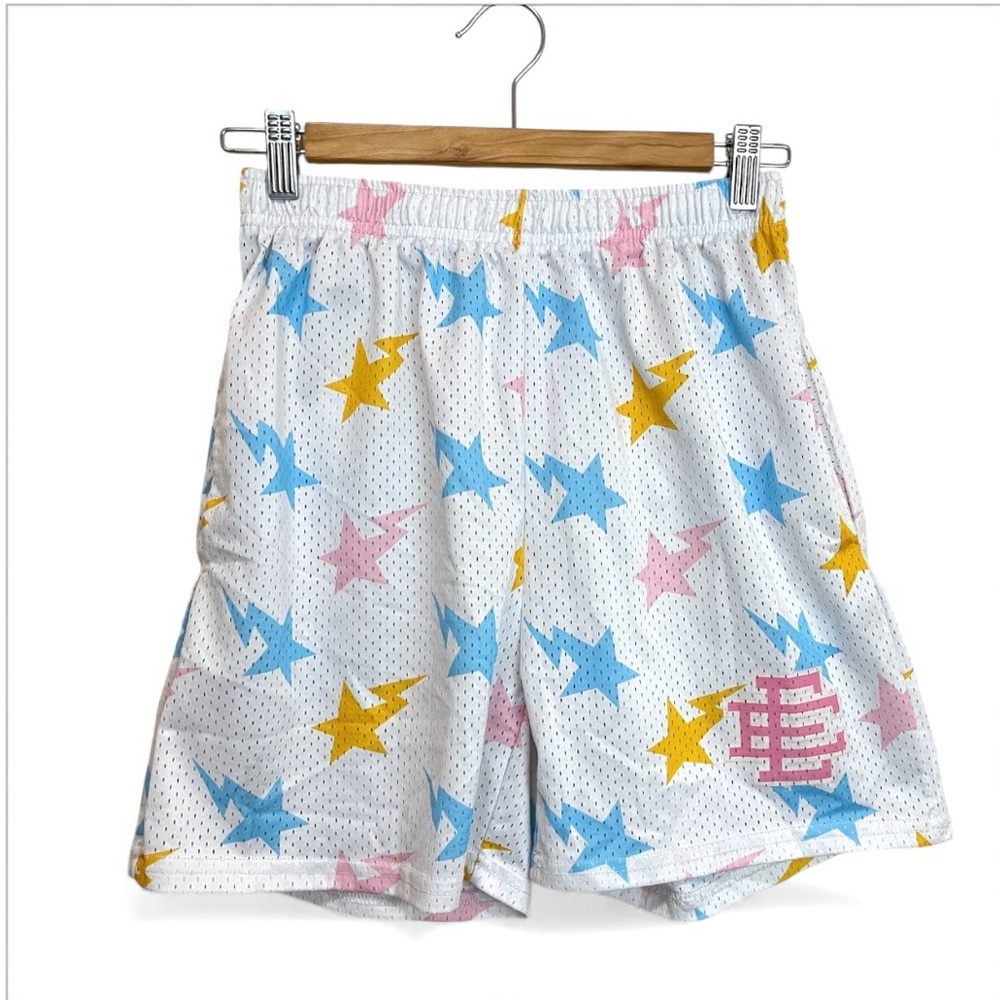 Eric Emanuel Stars Lightning Bolts Mesh Shorts